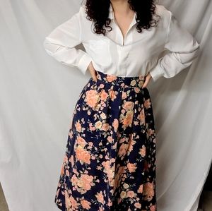 Midi length floral skirt